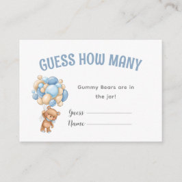 テディベアーバルーンベビーシャワーゲーム エンクロージャーカード