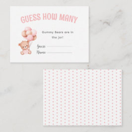 テディベアーバルーンベビーシャワーゲーム エンクロージャーカード