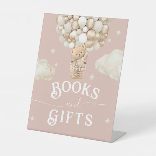 テディベアーバルーンベビーシャワーブック 台座サイン (正面)