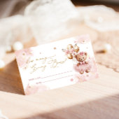 テディベアーバルーンベビーシャワー推測ゲーム エンクロージャーカード