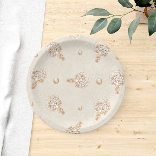 テディベアーバルーンベビーシャワー ペーパープレート