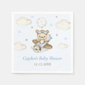 テディベアーバルーンボーイバーリーウェイベビーシャワー スタンダードカクテルナプキン (正面)