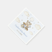 テディベアーバルーンボーイバーリーウェイベビーシャワー スタンダードカクテルナプキン (角)