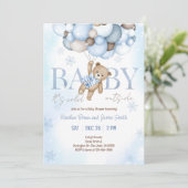 テディベアーバルーンボーイバーリーウェイベビーシャワー 招待状 (スタンド正面)