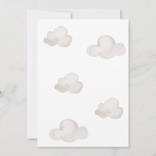 テディベアーバルーンボーイバーリーウェイベビーシャワー 招待状 (裏面)