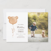 テディベアーバルーンボーイ第2バースデーパーティー 招待状 (正面)