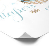 テディベアーバルーン赤ちゃんシャワーおむつ&ギフト ポスター (角)