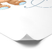 テディベアーバルーン赤ちゃんシャワー歓迎サイン ポスター (角)