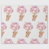 テディベアーバルーン ラッピングペーパー (フラット)