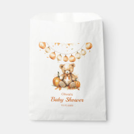 テディベアーパンプキンバーリーウェイニュートラルベビーシャワー フェイバーバッグ