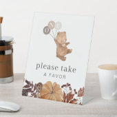 テディベアーパンプキン – 1歳の誕生日 – お気に入りサイン 台座サイン (インサイチュ)