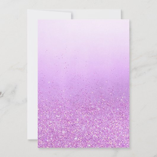 テディベアーパープルフローラバーリー待ちベビーシャワー 招待状 (裏面)