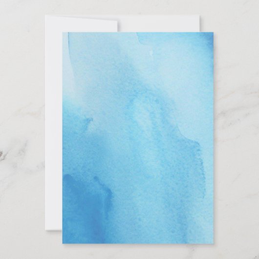 テディベアービアーズベビーシャワーブルー 招待状 (裏面)