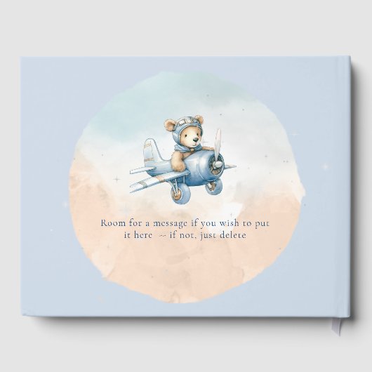 テディベアービエーターOh男の子ベビーシャワー ゲストブック (裏面)