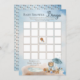 テディベアービーウェイボーイ赤ちゃんシャワービンゴ 招待状