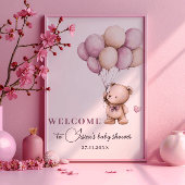 テディベアービーリーウエイトバイオレットベージュバルーン ポスター