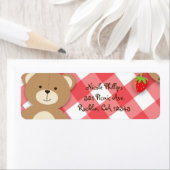 テディベアーピクニックサマーバースデーパーティーの招待 ラベル (インサイチュ)
