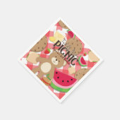 テディベアーピクニックサマーバースデーパーティーカスタム スタンダードカクテルナプキン (角)