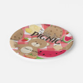 テディベアーピクニックサマーバースデーパーティーカスタム ペーパープレート (アングル)