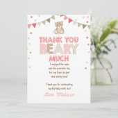 テディベアーピクニックサンキューカードテディベアーガール 招待状 (スタンド正面)