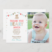 テディベアーピクニックサンキューカードテディベアーボーイ サンキューカード (正面/裏面)