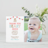 テディベアーピクニックサンキューカードテディベアーボーイ 招待状 (スタンド正面)