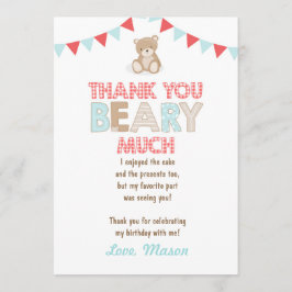 テディベアーピクニックサンキューカードテディベアーボーイ 招待状