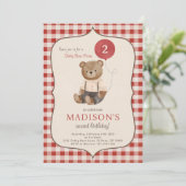 テディベアーピクニックバースデーパーティーの招待 招待状 (スタンド正面)