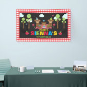 テディベアーピクニックバースデーパーティーバックドロップ 横断幕 (トレードショー)