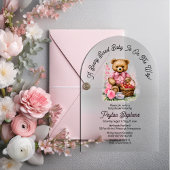 テディベアーピクニックベイリースイートベビーシャワー アクリル招待状