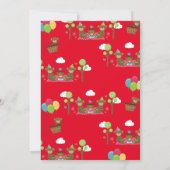 テディベアーピクニック1st誕生日パーティーボーイガール 招待状 (裏面)