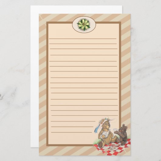 テディベアーピクニック 便箋 (正面/裏面)