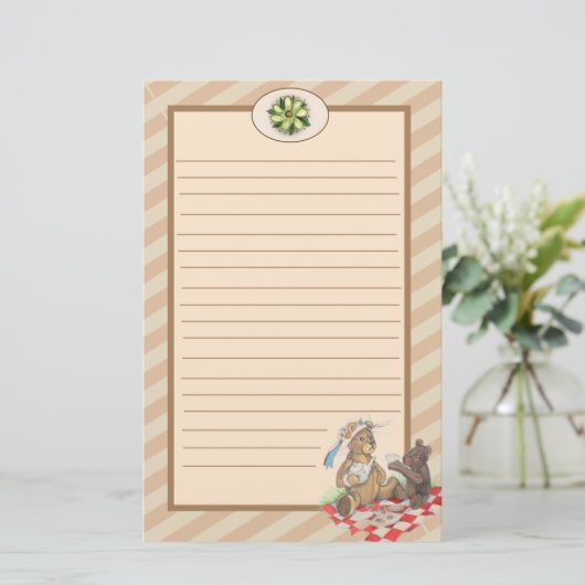 テディベアーピクニック 便箋 (スタンド正面)