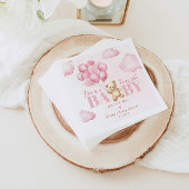 テディベアーピンクのビーリーかわいい赤ちゃんシャワー スタンダードカクテルナプキン