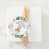 テディベアーピンクのフローラ女の子の赤ちゃん感謝していシャワーユー フェイバータグ (インサイチュ)