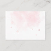 テディベアーピンクバルーンガールベビーシャワー エンクロージャーカード (裏面)