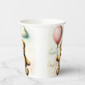 テディベアーピンクバルーンバーリー待ちベビーシャワー 紙コップ (左)