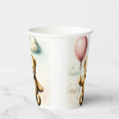 テディベアーピンクバルーンバーリー待ちベビーシャワー 紙コップ (右)