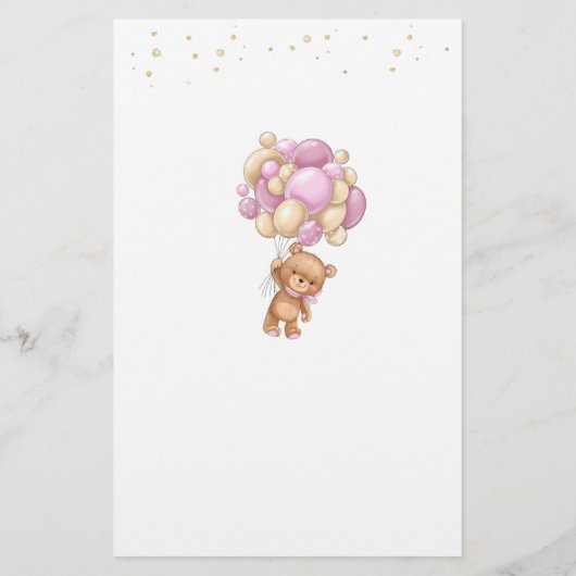 テディベアーピンクバルーンベビーゲーム (裏面)