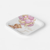 テディベアーピンクバルーン赤ちゃんシャワーありがとう ペーパープレート (傾斜あり)