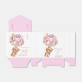 テディベアーピンクバルーン赤ちゃんシャワーお願いボックス フェイバーボックス (折り畳みなし)