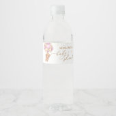 テディベアーピンクバルーン赤ちゃんシャワー ペットボトルラベル (正面)