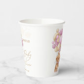 テディベアーピンクバルーン赤ちゃんシャワー 紙コップ (左)