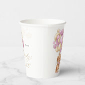 テディベアーピンクバルーン赤ちゃんシャワー 紙コップ (右)