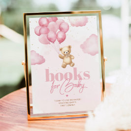 テディベアーピンクバルーンbaby girlベビー ポスター