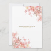 テディベアーピンクフローラバルーンガールベビーシャワー 招待状 (裏面)