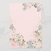 テディベアーピンクフローラバルーン女の子ベビーシャワー 招待状 (裏面)