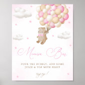 テディベアーピンクベビーシャワーミモザバー ポスター (正面)