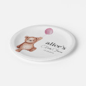 テディベアーピンクベビーシャワー紙プレート ペーパープレート (アングル)