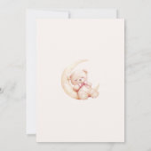 テディベアーピンクホットエアバルーンガールベビーシャワー 招待状 (裏面)